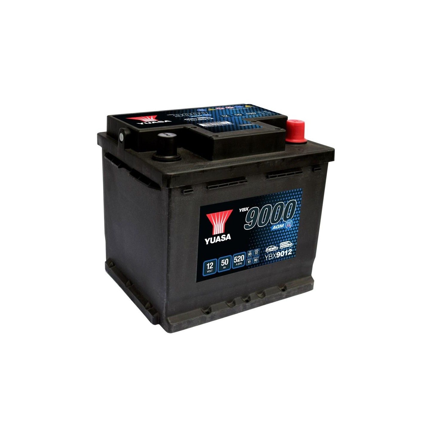 Batteria AGM Start & Stop 50Ah 520A (207x175x190) + Destra